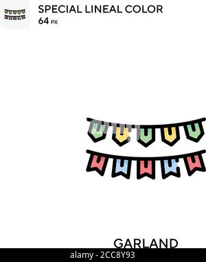 Garland Special lineal color vector icon. Illustration symbol design template for web mobile UI element. Stock Vector