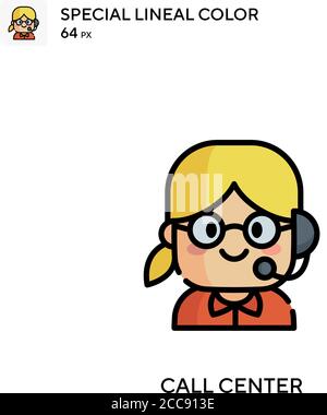 Call center Special lineal color vector icon. Illustration symbol ...
