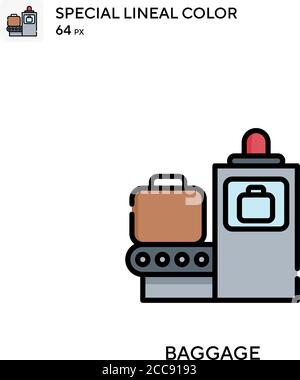 Baggage Special lineal color vector icon. Illustration symbol design template for web mobile UI element. Stock Vector
