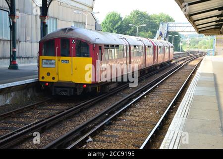 An old London Underground train on the Isle of Wight Stock Photo