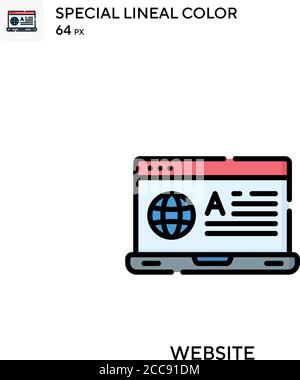 Website Special lineal color vector icon. Illustration symbol design template for web mobile UI element. Stock Vector
