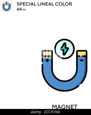 Magnet Special lineal color vector icon. Illustration symbol design template for web mobile UI element. Stock Vector