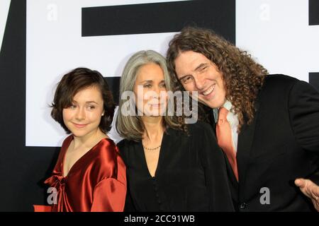 LOS ANGELES - OCT 17:  Nina Yankovic, Suzanne Krajewski, Weird Al Yankovic at the Halloween Premiere at the TCL Chinese Theater IMAX on October 17, 2018 in Los Angeles, CA Stock Photo