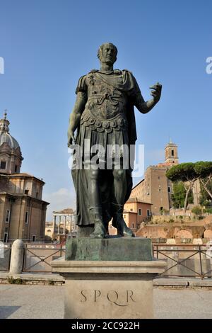 Italy, Rome, statue of Julius Caesar Stock Photo