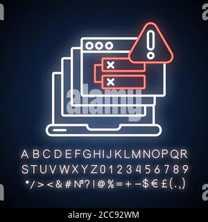 Internal server error neon light icon Stock Vector