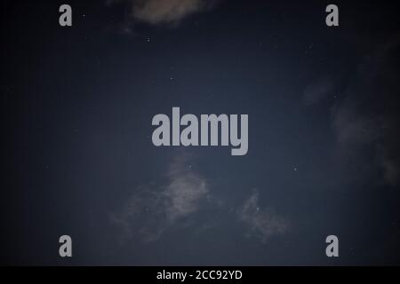 Big dipper or ursa maior constellation in the blue sky. Stock Photo