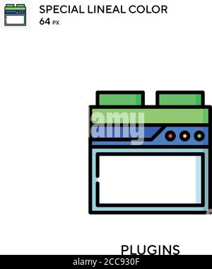 Plugins Special lineal color vector icon. Illustration symbol design template for web mobile UI element. Stock Vector