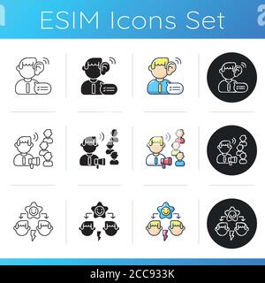 Social communication icons set Stock Vector