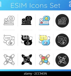 Communication skills icons set Stock Vector