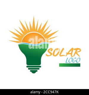Solar logo. Vector illustration for a logo, template, or label isolated on a white background Stock Vector