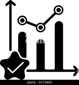Statistic progress black glyph icon Stock Vector