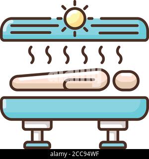 Tanning RGB color icon Stock Vector