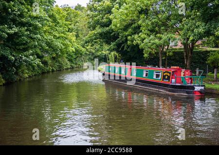 Lymm, UK.  19.08.2020 Pictured:  The Bridgewater canal runs through the village of Lymm, Cheshire. Stock Photo