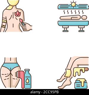 Body care RGB color icons set Stock Vector