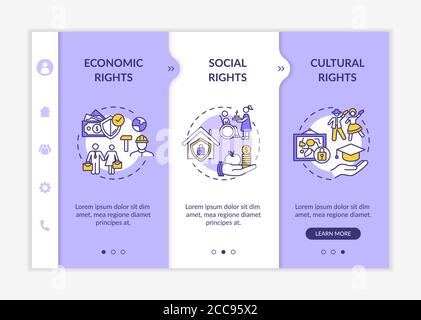 Human rights groups onboarding vector template Stock Vector