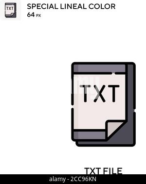 Txt file Special lineal color vector icon. Illustration symbol design template for web mobile UI element. Stock Vector
