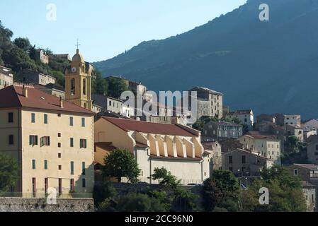 Corsica, Olmeto: houses in the village Stock Photo