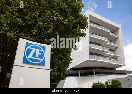 Friedrichshafen, Deutschland. 18th Aug, 2020. Headquarters of the company ZF Friedrichshafen AG. ZF Friedrichshafen AG is a globally active technology group and supplies systems for the mobility of cars, commercial vehicles and industrial technology. Freidrichshafen, August 18, 2020 | usage worldwide Credit: dpa/Alamy Live News Stock Photo