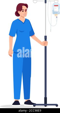 Nurse semi flat RGB color vector illustration Stock Vector