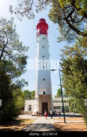 Lege-Cap-Ferret (south-western France): Cap Ferret Lighthouse in the Arcachon Bay Stock Photo