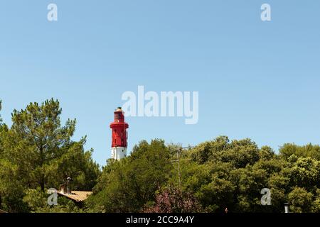 Lege-Cap-Ferret (south-western France): Cap Ferret Lighthouse in the Arcachon Bay Stock Photo