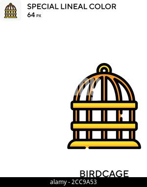 Birdcage Special lineal color vector icon. Illustration symbol design template for web mobile UI element. Stock Vector