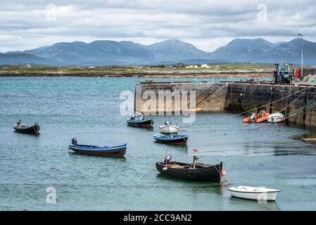Bunowen harbour  in County Galway in Ireland at low tide Stock Photo