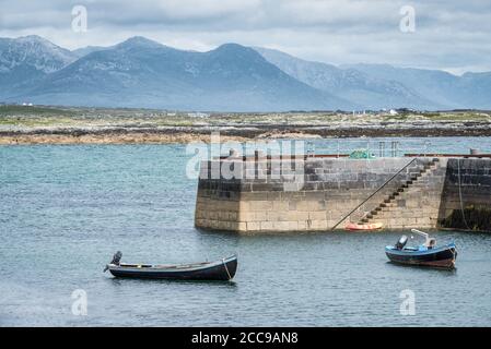 Bunowen harbour  in County Galway in Ireland at low tide Stock Photo