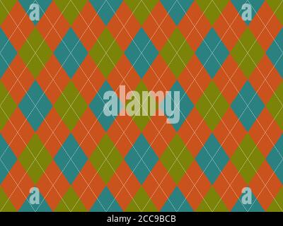 Argyle pattern seamless. Fabric texture background. Classic argill vector ornament. Stock Vector