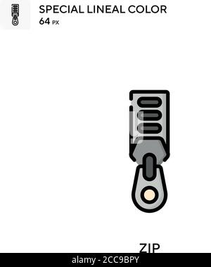 Zip Special lineal color vector icon. Illustration symbol design template for web mobile UI element. Stock Vector