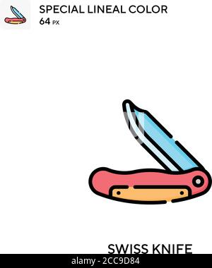 Swiss knife Special lineal color vector icon. Illustration symbol design template for web mobile UI element. Stock Vector
