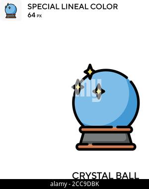 Crystal ball Special lineal color vector icon. Illustration symbol design template for web mobile UI element. Stock Vector