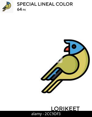 Lorikeet Special lineal color vector icon. Illustration symbol design template for web mobile UI element. Stock Vector