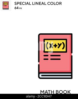 Math book Special lineal color vector icon. Illustration symbol design template for web mobile UI element. Stock Vector