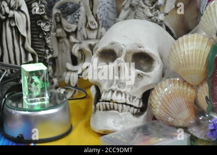 model of skull for sale in a shop in mexico Stock Photo