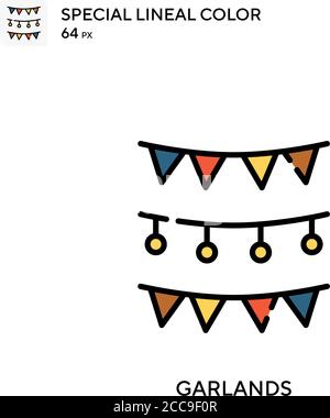Garlands Special lineal color vector icon. Illustration symbol design template for web mobile UI element. Stock Vector