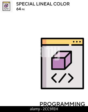 Programming Special lineal color vector icon. Illustration symbol design template for web mobile UI element. Stock Vector