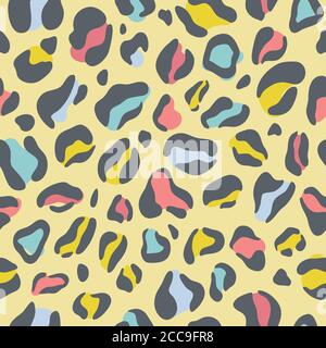Abstract animal skin leopard seamless pattern design. Jaguar, leopard, cheetah, panther fur. Vector illustration background Stock Vector