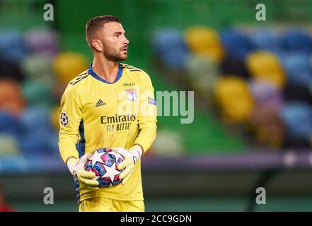 Lisbon, Lissabon, Portugal, 19th August 2020.  Anthony LOPES, LYON 1  in the semifinal match UEFA Champions League, final tournament FC BAYERN MUENCHEN - OLYMPIQUE LYON 3-0 in season 2019/2020, FCB,  © Peter Schatz / Alamy Live News  / Pool   - UEFA REGULATIONS PROHIBIT ANY USE OF PHOTOGRAPHS as IMAGE SEQUENCES and/or QUASI-VIDEO -  National and international News-Agencies OUT Editorial Use ONLY Stock Photo