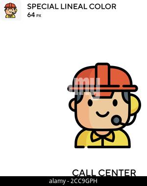 Call center Special lineal color vector icon. Illustration symbol ...