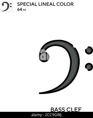 Bass clef Special lineal color vector icon. Illustration symbol design template for web mobile UI element. Stock Vector
