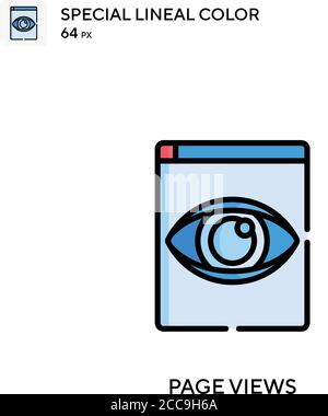 Page views Special lineal color vector icon. Illustration symbol design template for web mobile UI element. Stock Vector