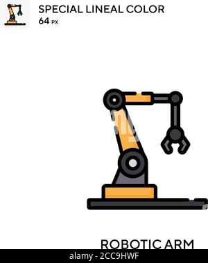 Robotic arm Special lineal color vector icon. Illustration symbol design template for web mobile UI element. Stock Vector
