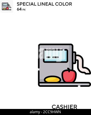 Cashier Special lineal color vector icon. Illustration symbol design ...