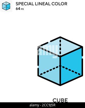 Cube Special lineal color vector icon. Illustration symbol design template for web mobile UI element. Stock Vector