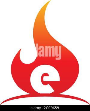Fire hot combine letter icon logo design illuatration Stock Vector