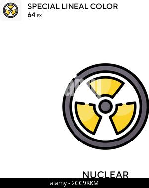 Nuclear Special lineal color vector icon. Illustration symbol design template for web mobile UI element. Stock Vector