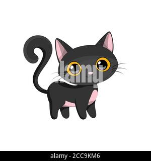 Funny Black Cat. Vector Illustration Stock Vector Image & Art - Alamy