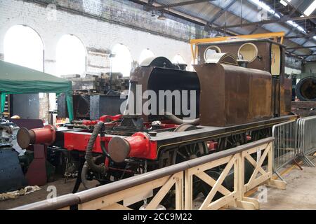 LB&sCR A1 Class A1/X Locomotive under restoration in the workshop at the Spa Valley Railway Kent ( August 2020 ) The London, Brighton and South Coast