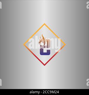 Alphabet combine flame icon template vector Stock Vector